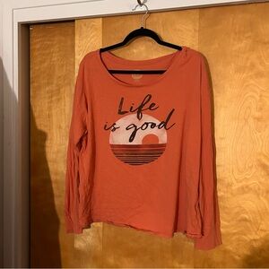 Life Is Good Women's Sunset Orange Long Sleeve Tee